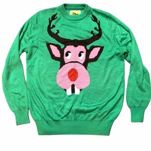 Tipsy Elves Ugly Christmas Sweater Reindeer XXL Green
